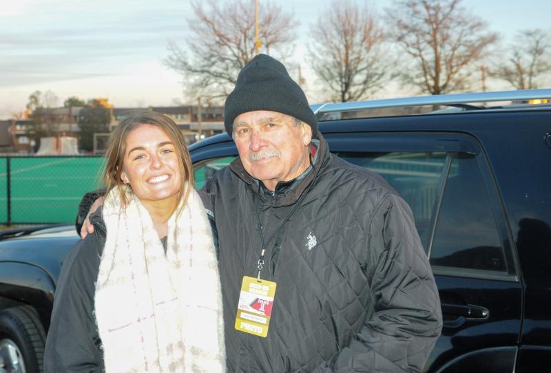 Coach Lizzie Fred and coach Fred at Temple lacrosse 2020. DAVE FREDERICK PHOTO
